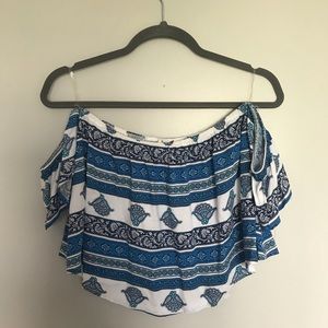 PacSun patterned off the shoulder crop top